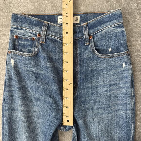 Abercrombie & Fitch Jeans Womens 24 00 Ankle Straight Ultra High Rise Distressed - Picture 7 of 12